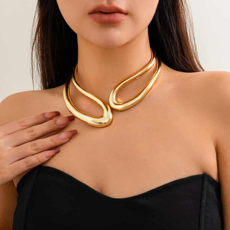 Heavy Metal Open Torques Choker Necklace for Women