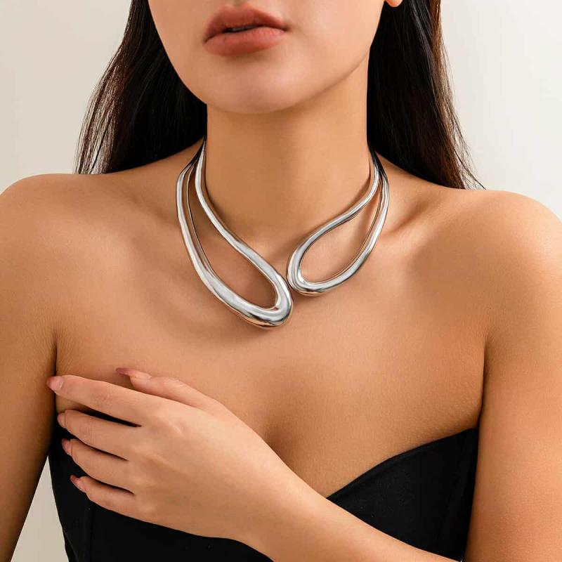 Heavy Metal Open Torques Choker Necklace for Women - image 2