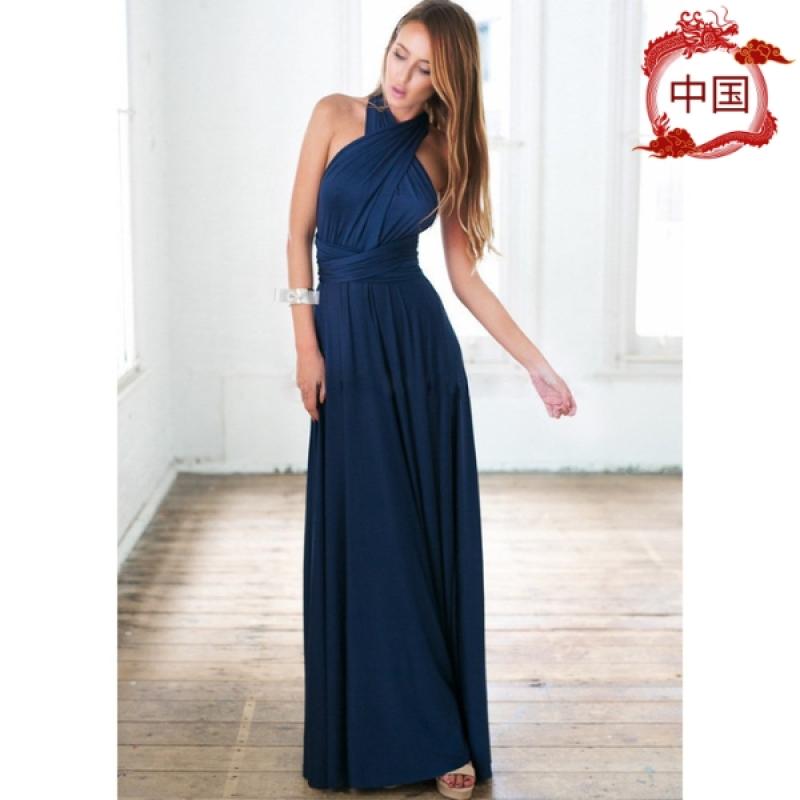 European and American popular multi-wear multi-string cross-back sexy bandage dress long dress - image 8