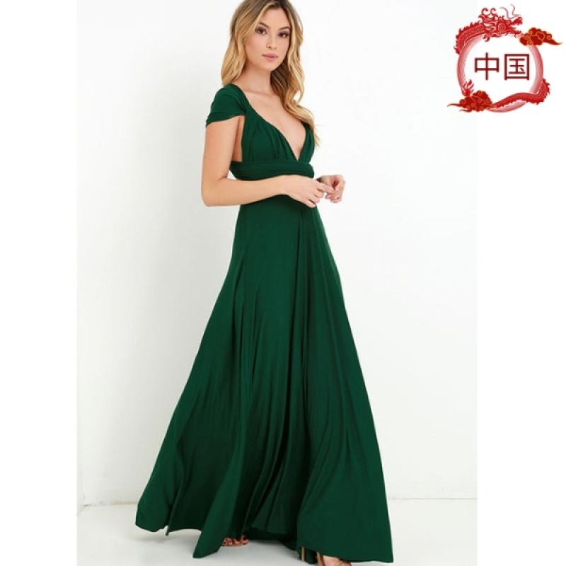 European and American popular multi-wear multi-string cross-back sexy bandage dress long dress - image 9