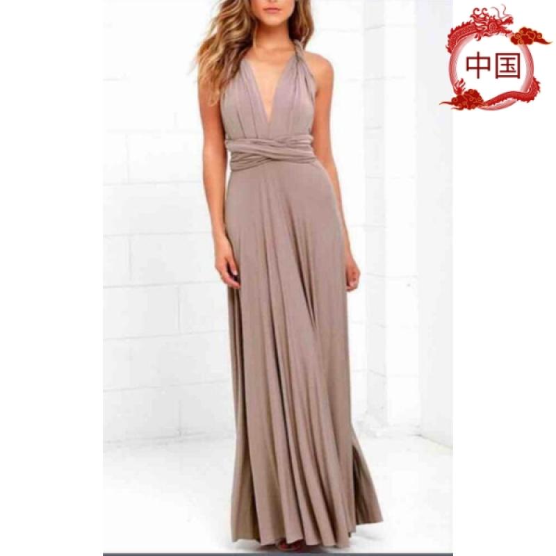 European and American popular multi-wear multi-string cross-back sexy bandage dress long dress - image 12