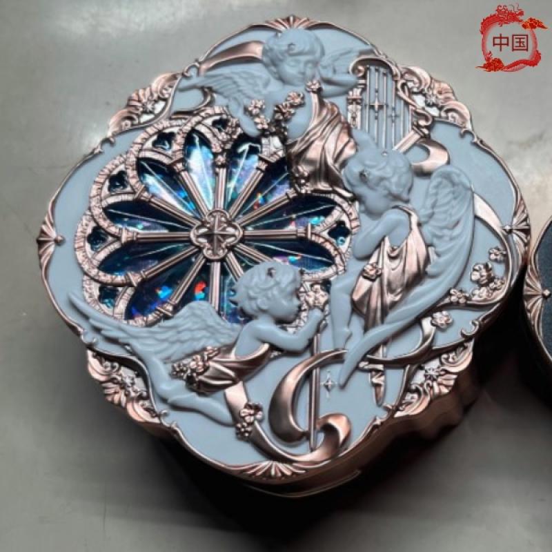 Huazhizhao Unicorn Embossed Blush – Snow Frost Pearl, Strawberry Rococo, Matte, Brightening, Contour - image 4