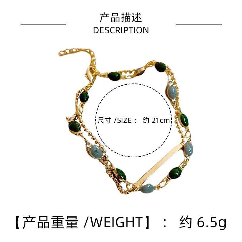 Trendy Accessories for Women Crystal Charm Bracelets Golden Beaded Chain Double Layered Adjustable Bracelet Jewelry Party Gift - image 3