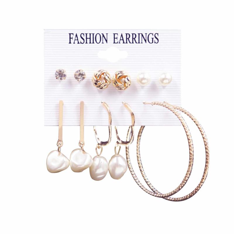 Dodder Butterfly Pearl Earring Set – Tassel, Geometric Drop & Hoop Earrings - image 2